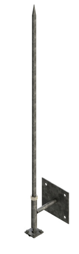 Мачта серии 40 на конструкции дымоход шириной  22 мм, высотой 22 мм, длиной 3500 мм, толщиной (диаметром) 22 мм алюминий ЗМКД.22.22.3500.22.14