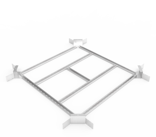 Кабельрост угловой  с R=100 мм крестообразный горизонтальный РУ1КГ.1000.100.100.2.2