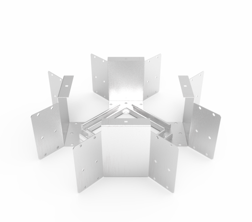 Кабельрост угловой  с R=100 мм крестообразный горизонтальный РУ1КГ.200.200.100.2.2