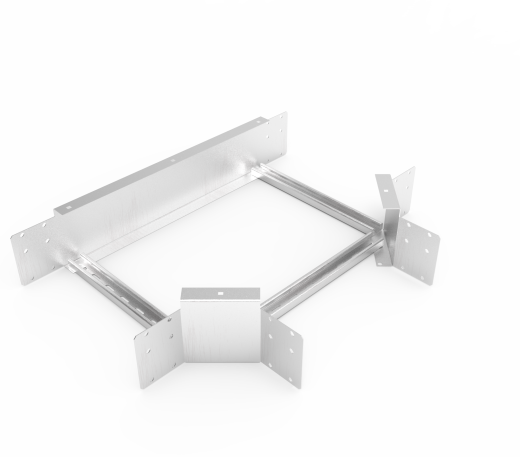 Кабельрост угловой  с R=100 мм тройниковый горизонтальный РУ1ТГ.400.150.100.1,5.2