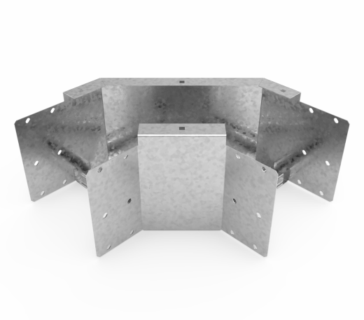 Кабельрост угловой  с R=100 мм 90 горизонтальный РУ190Г.200.200.100.1,5.1