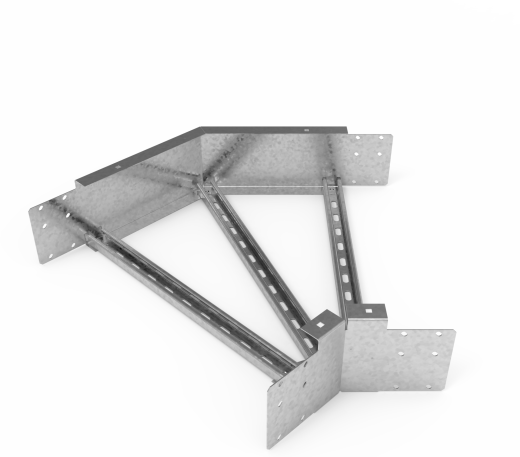 Кабельрост угловой  с R=100 мм 45 горизонтальный РУ145Г.700.150.100.1,5.1