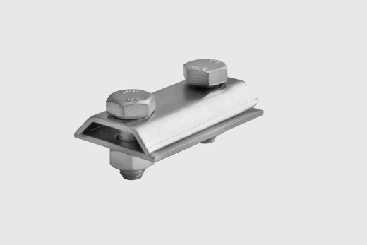 Соединитель сквозной 2-болтовой М8 одинарный шириной  30 мм, высотой 20 мм, длиной 50 мм, толщиной (диаметром) 8 мм с гальванопокрытием ЗСС2.30.20.50.8.5