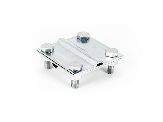 Соединитель крестообразный круг 4-болтовой М8, 3 пластины шириной  87 мм, высотой 30 мм, длиной 87 мм, толщиной (диаметром) 8 мм с термодиффузионным покрытием ЗСК8.87.30.87.8.9