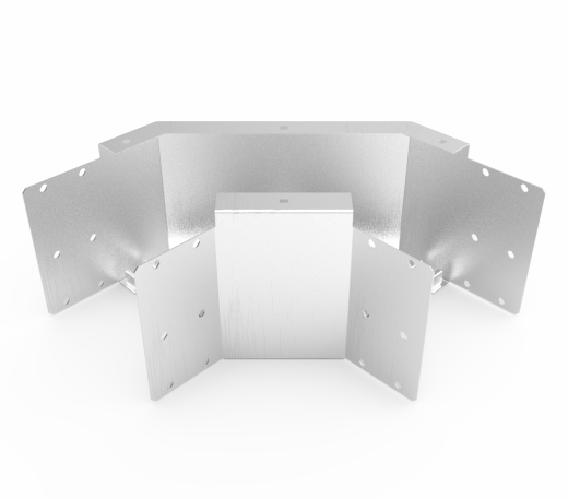 Кабельрост угловой  с R=100 мм 90 горизонтальный РУ190Г.300.200.100.2.2