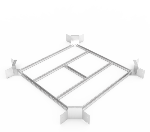 Кабельрост угловой  с R=100 мм крестообразный горизонтальный РУ1КГ.1000.150.100.1,5.2
