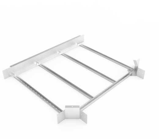 Кабельрост угловой  с R=100 мм тройниковый горизонтальный РУ1ТГ.1000.150.100.1,5.2