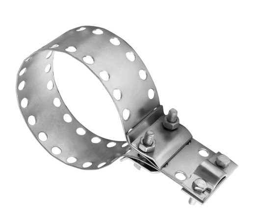 Держатель трубный универсальный шириной  40 мм, высотой 30 мм, длиной 391 мм, толщиной (диаметром) 6 мм с горячеоцинкованным покрытием ЗДТУ.40.30.391.6.1