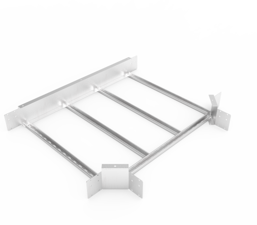 Кабельрост угловой  с R=100 мм тройниковый горизонтальный РУ1ТГ.800.150.100.2.2