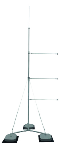 Мачта серии 40 изолированная на треноге шириной  750 мм, высотой 750 мм, длиной 6000 мм, толщиной (диаметром) 50 мм нержавеющая сталь ЗМИТ.750.750.6000.50.6