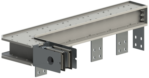 Секция присоединительная к трансформатору (подключение горизонтально в сторону под углом) ШМА 5.10.1000.552