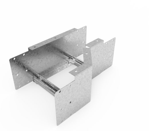 Кабельрост угловой  с R=100 мм редукторный правый РУ1РП.200.200.100.2,5.1